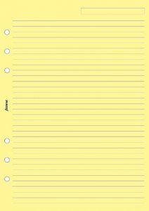 Filofax A5 linkovaný papír, žlutý, 25 listů