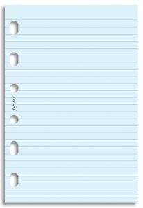 Filofax papír linkovaný modrý, 20 listů - kapesní