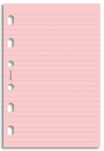 Filofax papír linkovaný růžový, 20 listů - kapesní